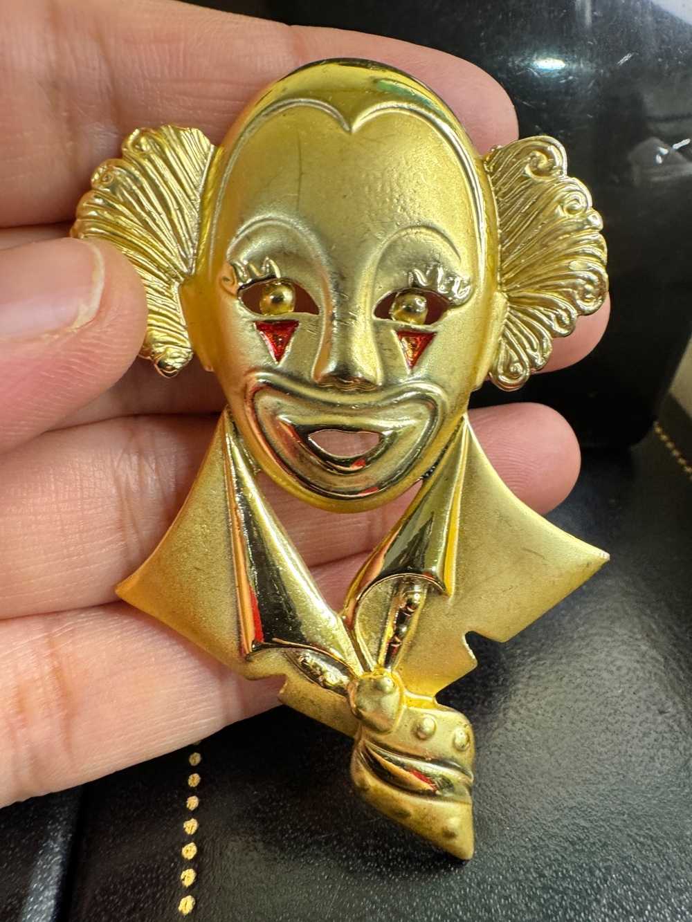 Vintage Clown Face Brooch Pin - Decorative Home Accent